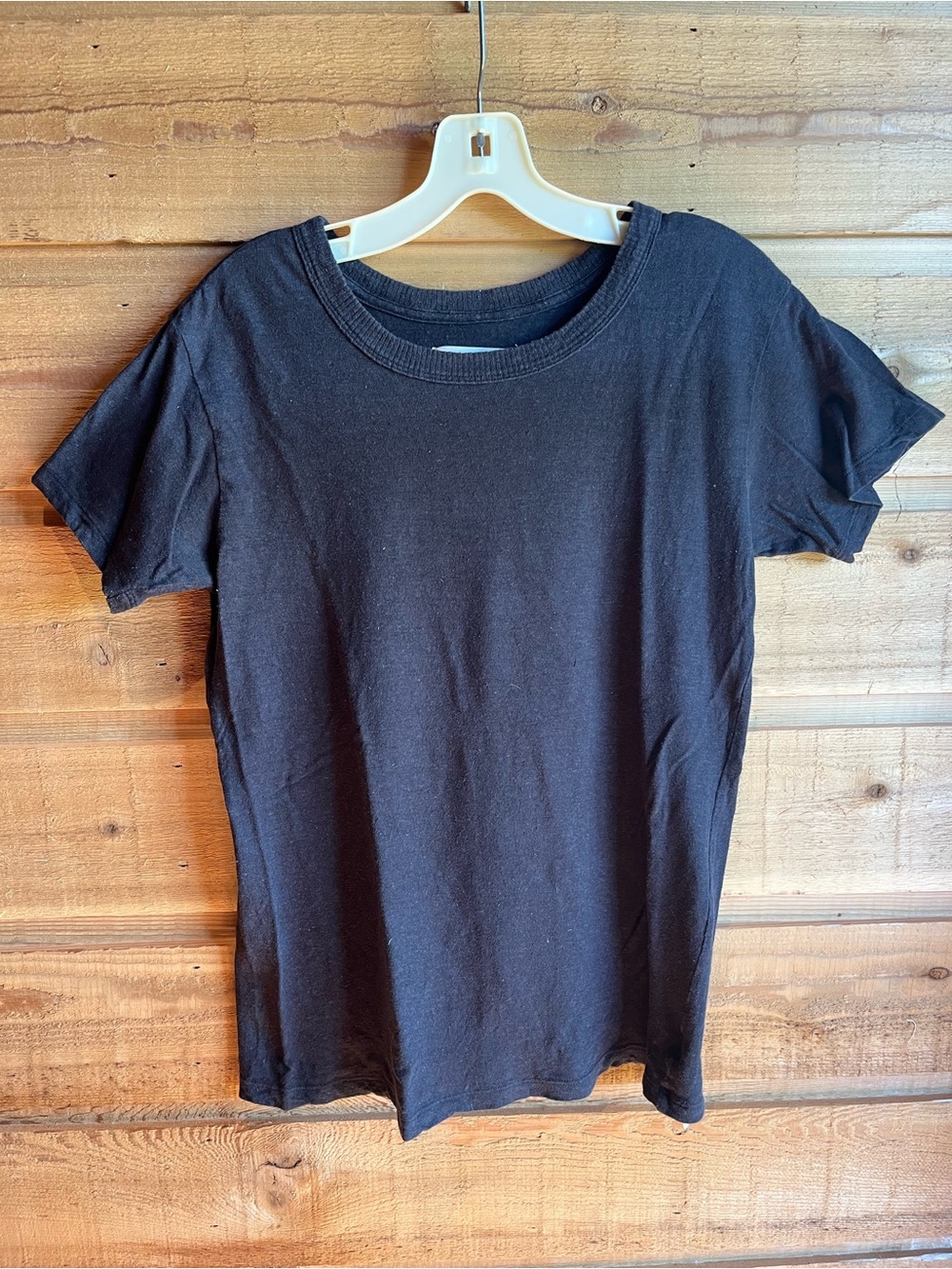 IMOGENE + WILLIE - Classic Washed Black Crewneck Cotton Tee /Premium 100% Cotton